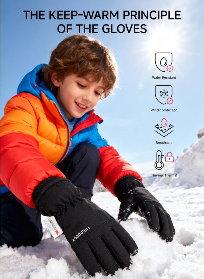 TRENDOUX Kids Ski Gloves Snow Winter Glove Waterproof Touch Screen Gloves with 3M Thinsulate for Children Gift Boys Girls - Image 4